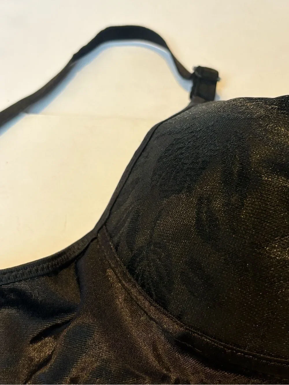 Playtex Collection Black Women's Wireless Bra with lace trim Size 38B NWT